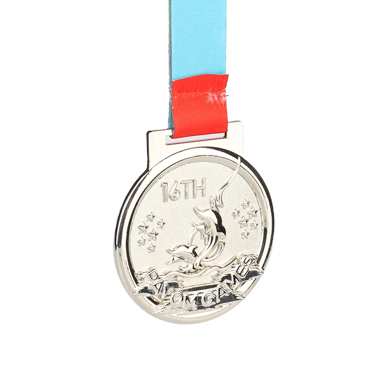 Custom Metal Gold Ribbon Sport Trophies Medals Award Football Run Race Taekwondo Soccer Casting Technique Blank Medals Medales