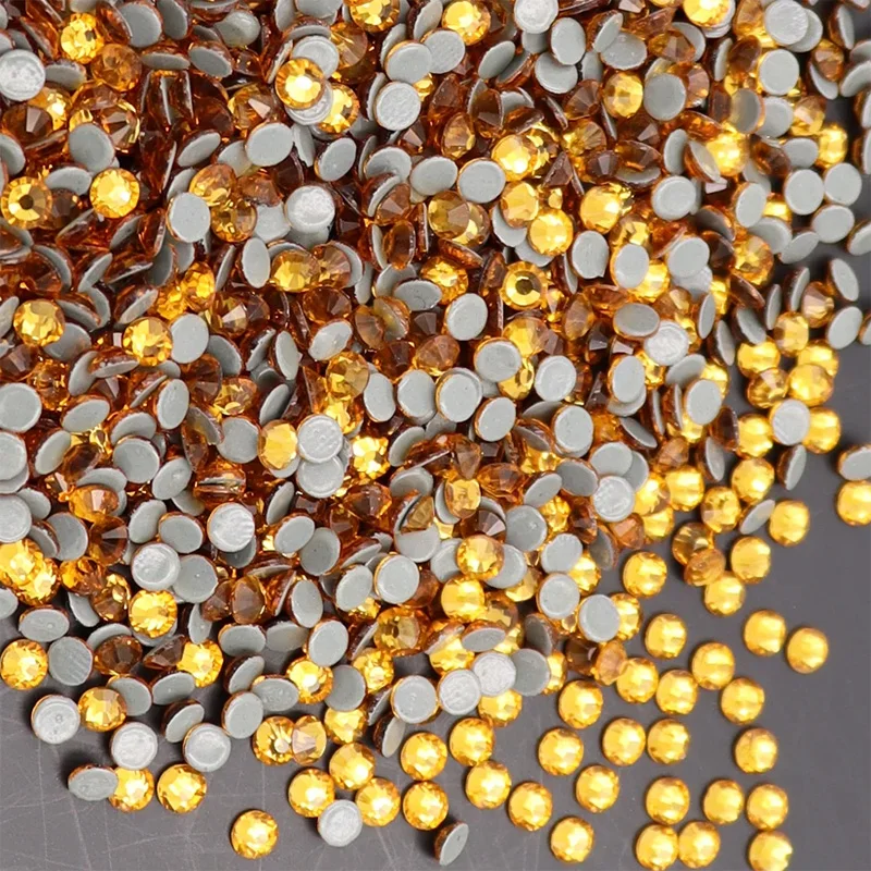 Crystal Flat Back Strass Glass Lron On Rhinestone SS8 Cut Hot Fix Rhinestones Bulk AB Nail Art Rhinestones