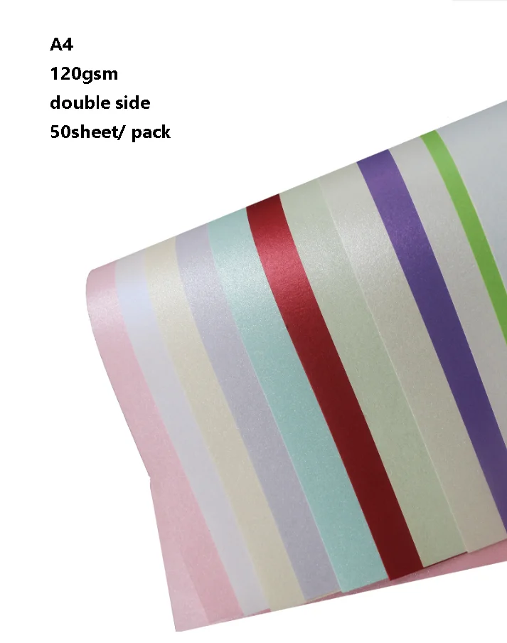 787*1092 mm big sheet Colorful 120gsm luxury double side color  pearl paper for package and craft origami pearl paper