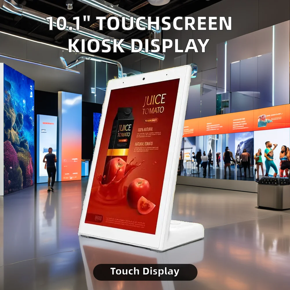 Android 10.1 Inch Touch Screen Display All-in-One L-Type Digital Signage Fitness Mirror for Restaurant Kiosks