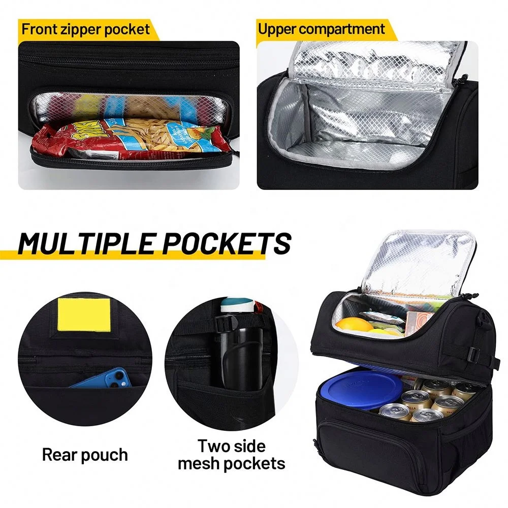 BSCI Custom Heat Sealed Freezer Pack Lunch Bag Insulated Marine Cooler Bag Two Compartments With Tableware Holder