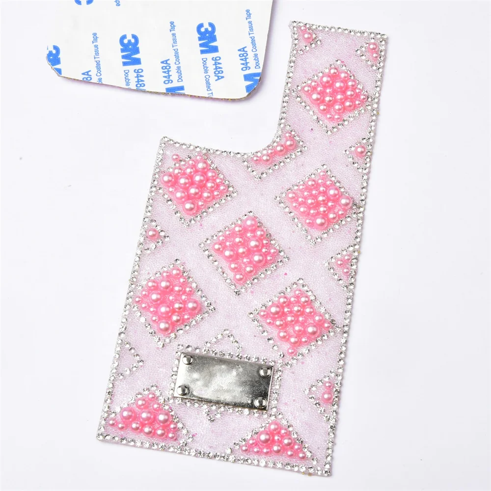 Wholesale Candy Colored Caviar Beads Rhinestone Diamond Pearl Self Adhesive Sticker For Cell Phone Case Back Glitter Decoration