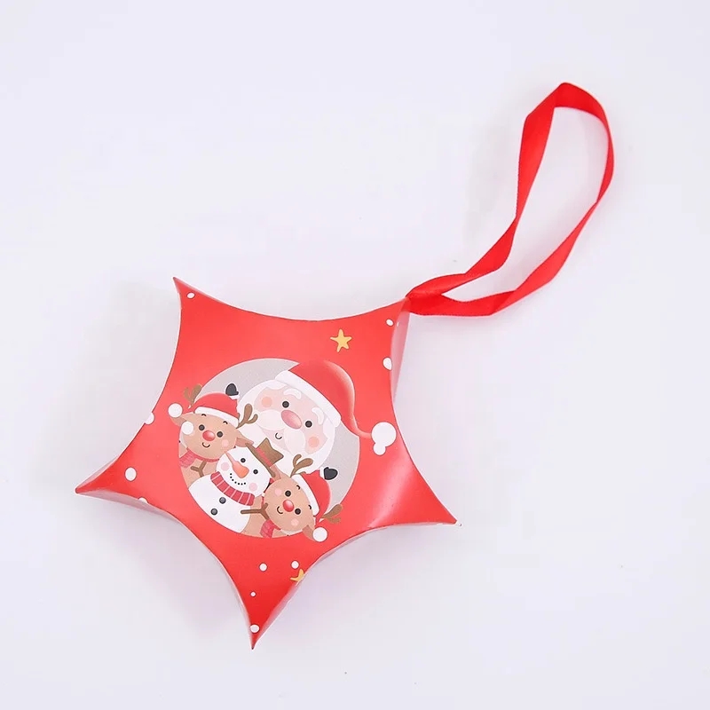 Christmas Kraft Paper Gift Box Kids Party Favor Candy Box with Handle Goodies Bags Cardboard House Design Present