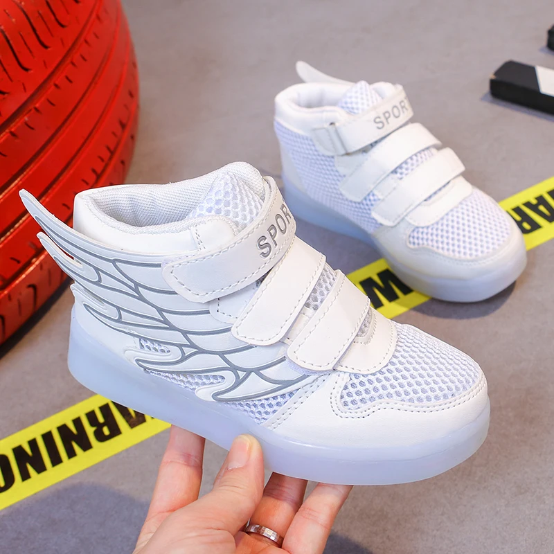 competitive price high quality rechargeable kids led basketball shoes With wings sepatu basket dipimpin anak-anak