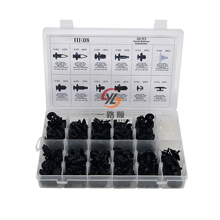 Factory car clips he08, set clips for car body