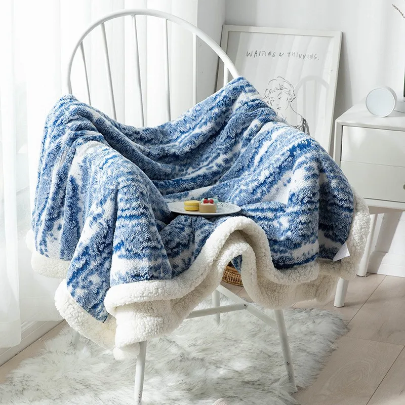 High Quality Lamb Wool Blanket Coral Fleece Shaggy Throw Soft Plush Bed Cover Blanket Fluffy Bedspread Blankets For Couch Sofa