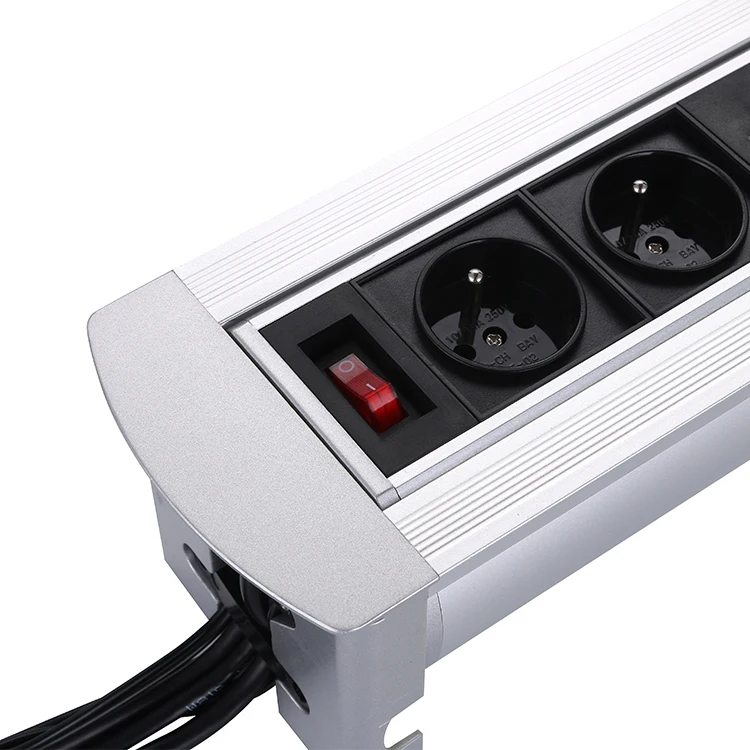 Factory Price Outlet Extension European Electrical Kitchen Switch Power With Usb Charger Electric Tabletop Flip Socket