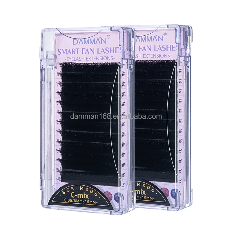 DAMMAN V Shape Eyelashes Private Label Smart Lashes Auto fans Lashes Korean PBT Fiber Easy Fans For Eyelash Extensions