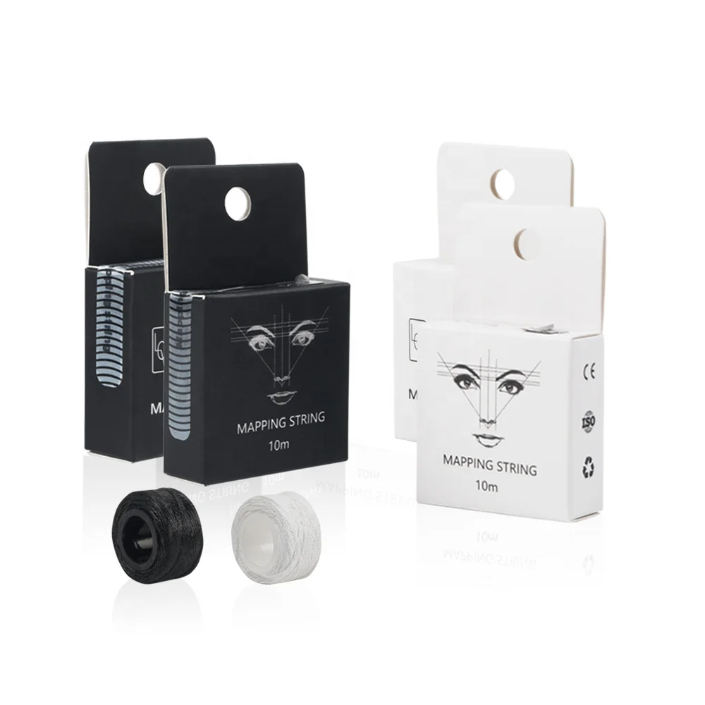 Pre Inked Mapping String Microblading Eyebrow Tattoo Mapping String Brown Tattoo Makeup PMU Brows Point Mark Line Thread