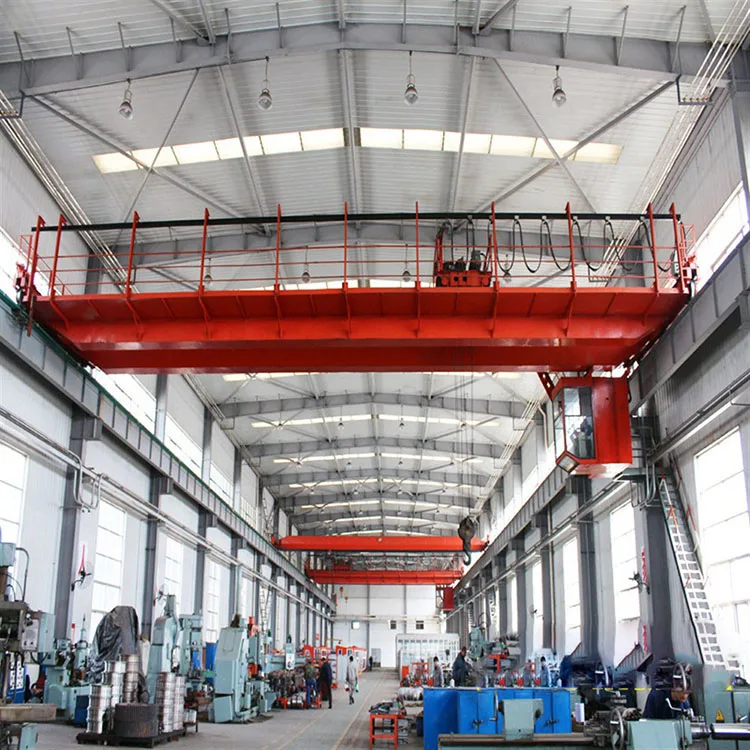 Heavy type 125 32 ton roof traveling double girder magnet cast overhead crane price with hook