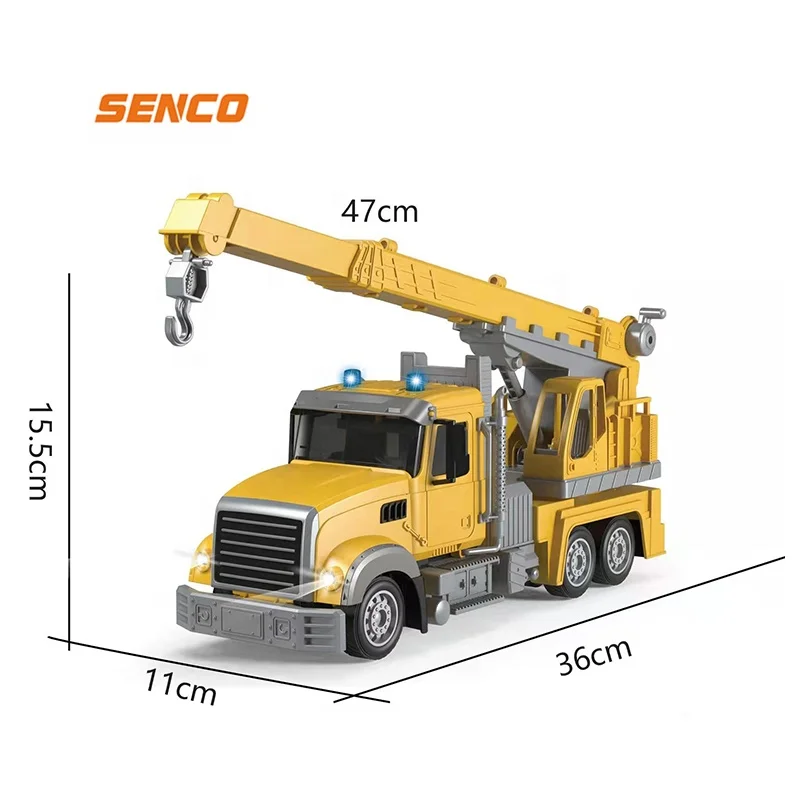 Senco Engineering Toy City Series Construction Dump Truck Plastic Cargo Vehicle with Trailer