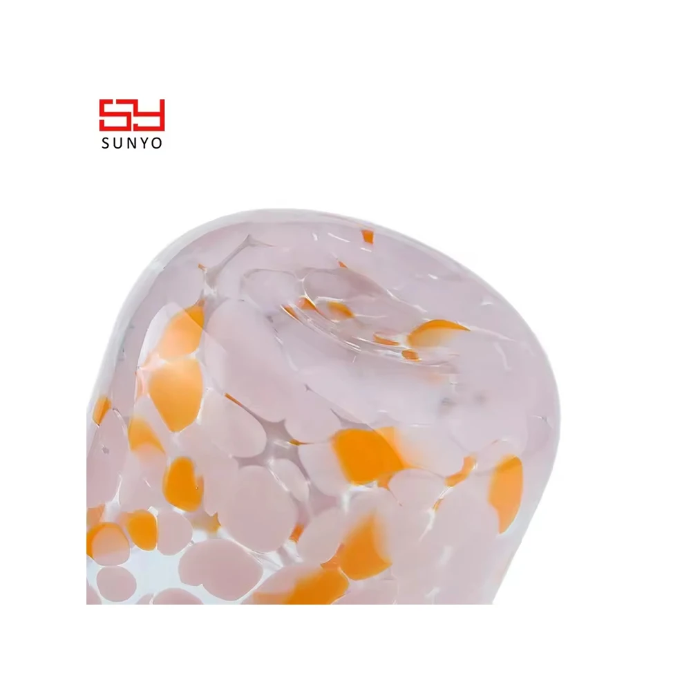 10oz Thick Rim Strong Enough Handmade Customized Colored Dot Drinking Water Glasses Tumbler