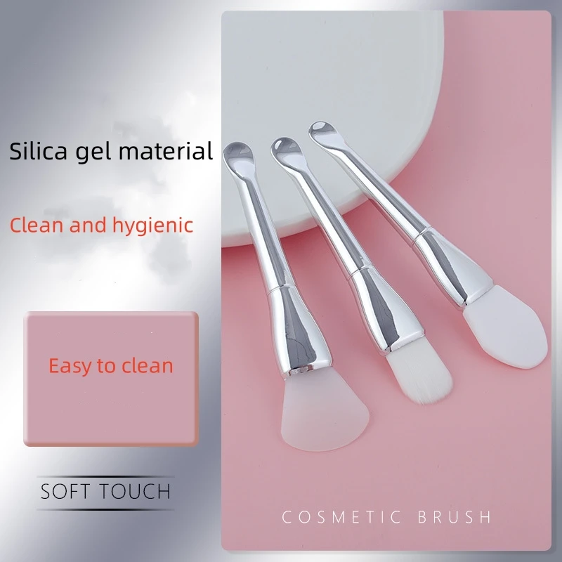 Multifunctional Double Head Face Masking Brush Silicone Mask Brush Face Masking Brush With Spatula Spoon