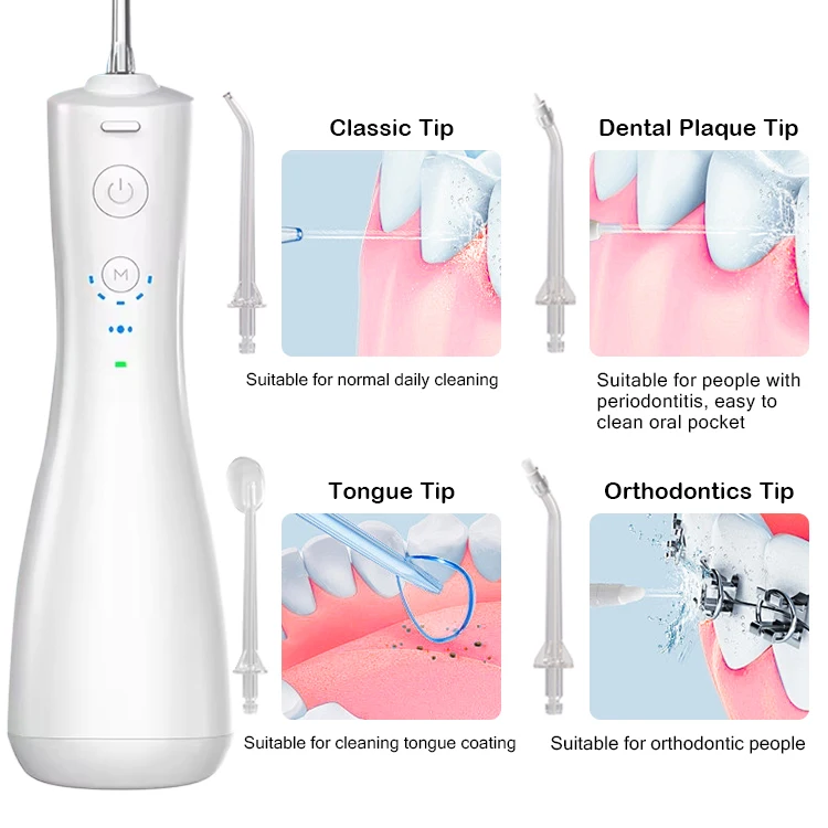 Professional Household Rechargeable Portable Waterflosser Irrigator Ultrasonic Tooth Cleaner Water Flosser