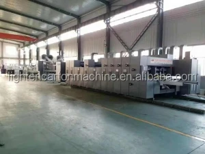 Automatic flexo printing slotting rotary die cutting machine inline folder gluer