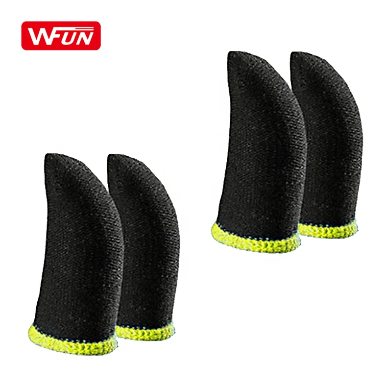 WFUN Gaming Finger Sleeve Game PUBG Sweatproof Gloves Breathable Carbon Fingertips For Flydigi Mobile Games Thumb Cots Cover