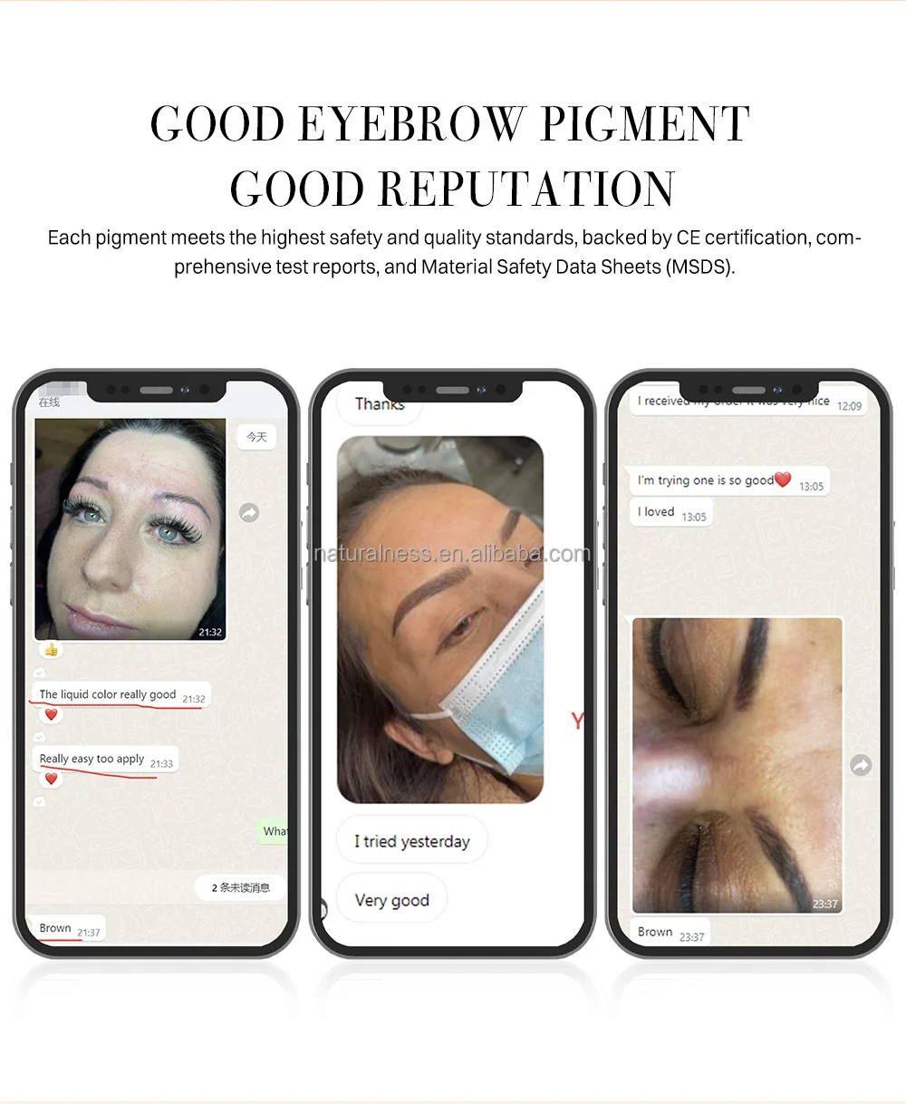 Naturalness Free samples microblading liquid eyebrow tattoo ink Semi Permanent Makeup Pigment for eyebrow eyeliner