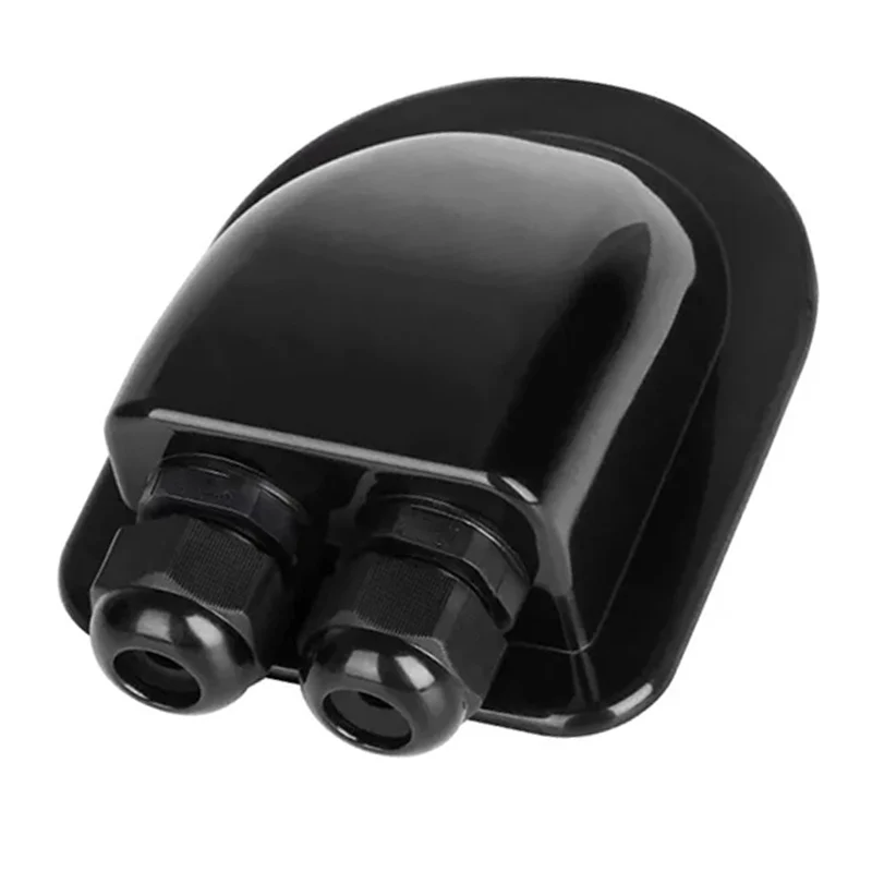 IP68 Waterproof ABS Junction Box Double Cable Entry Gland Box 2 Holes For RV Solar Panel Motorhomes Caravans Boats
