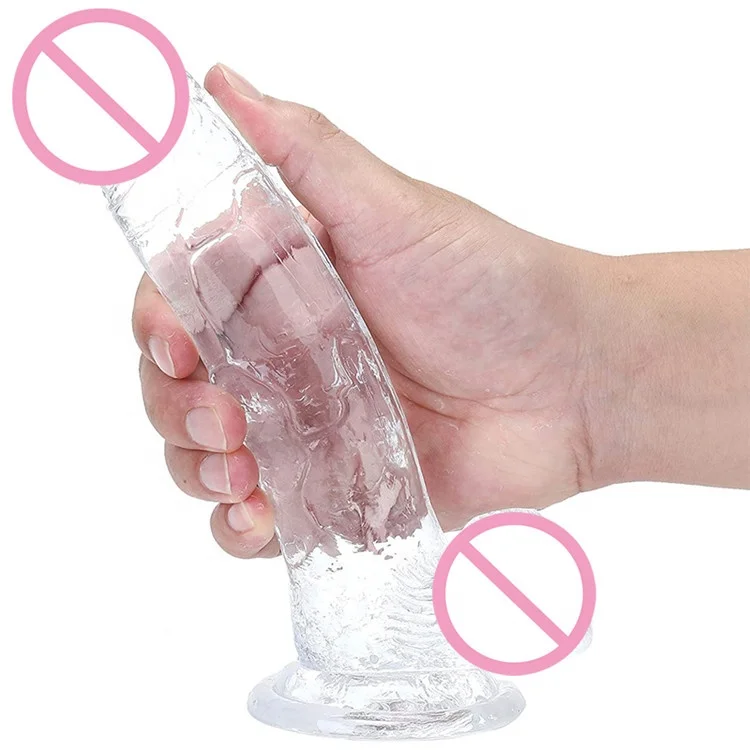 High Quality Adult Dildo For Women Men Realistic Soft Colorful Huge Silicone Crystal Dildo Sex Toy Man Penis