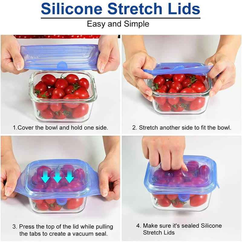 BPA Free  Silicone Food  Reusable Bowl Covers Universal food silicone cover  Silicone Stretch Lids