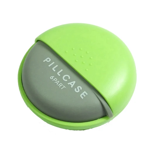 6 Compartment Pill Box, Dispenser Organizer Storage Case,  Portable Daily Marked Medicine Reminder