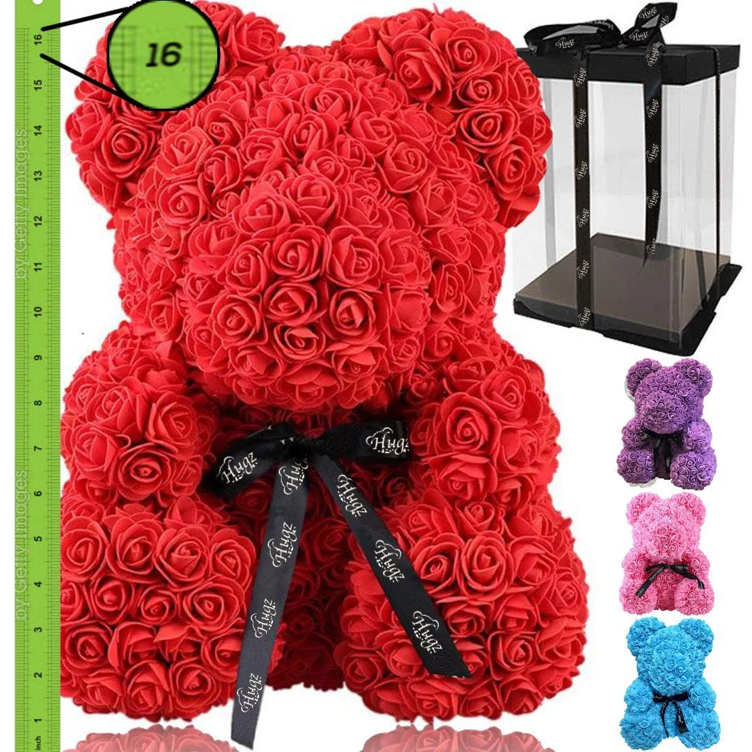 Artificial Flower Small Styrofoam Red Teedy Floral Foam Pe 25Cm 40Cm Osos De Rosas Flores Gift Teddy Rose Bear With Box