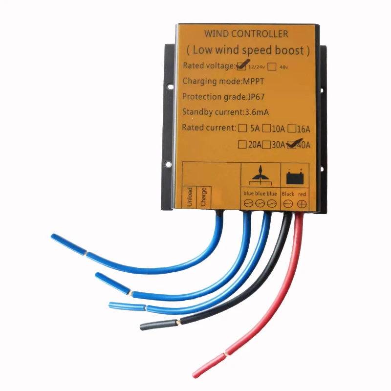 10A 20A 30A 40A Wind Turbine Charge Controller 12V 24V AUTO 48V Water Proof Regulator For 100W-1000W Small Windmill Generator