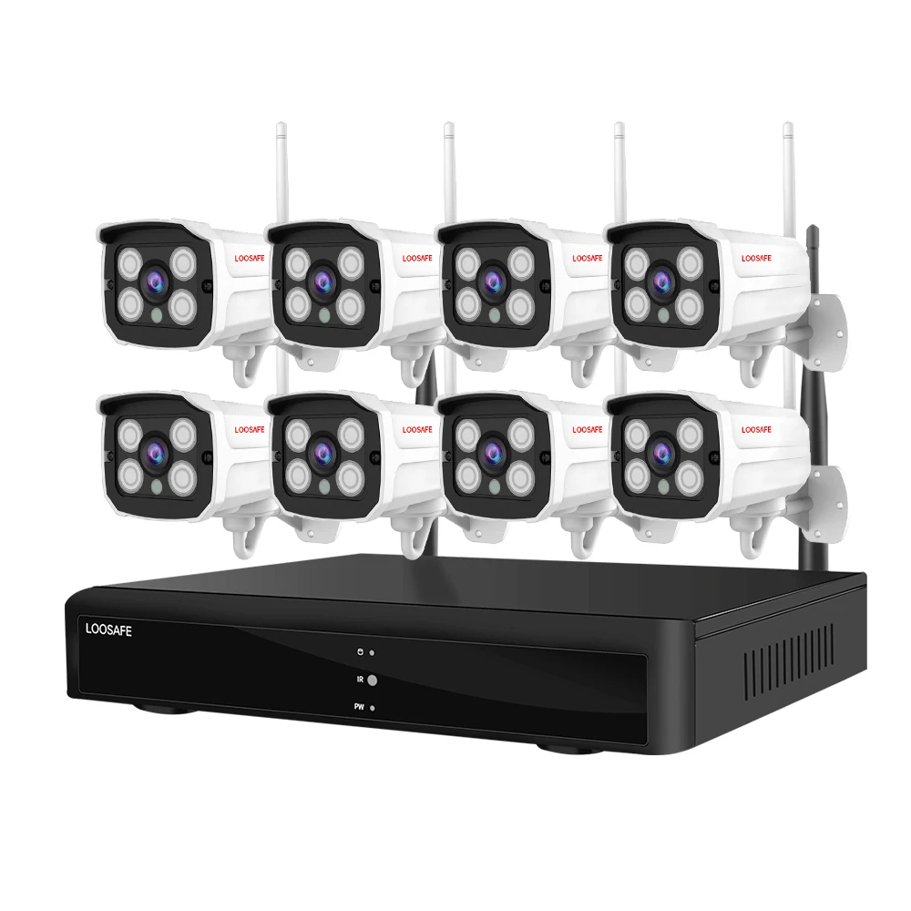  Loosafe большой диапазон IP66 Домашняя безопасность ip wifi nvr kit хорошая цена наружная система видеонаблюдения