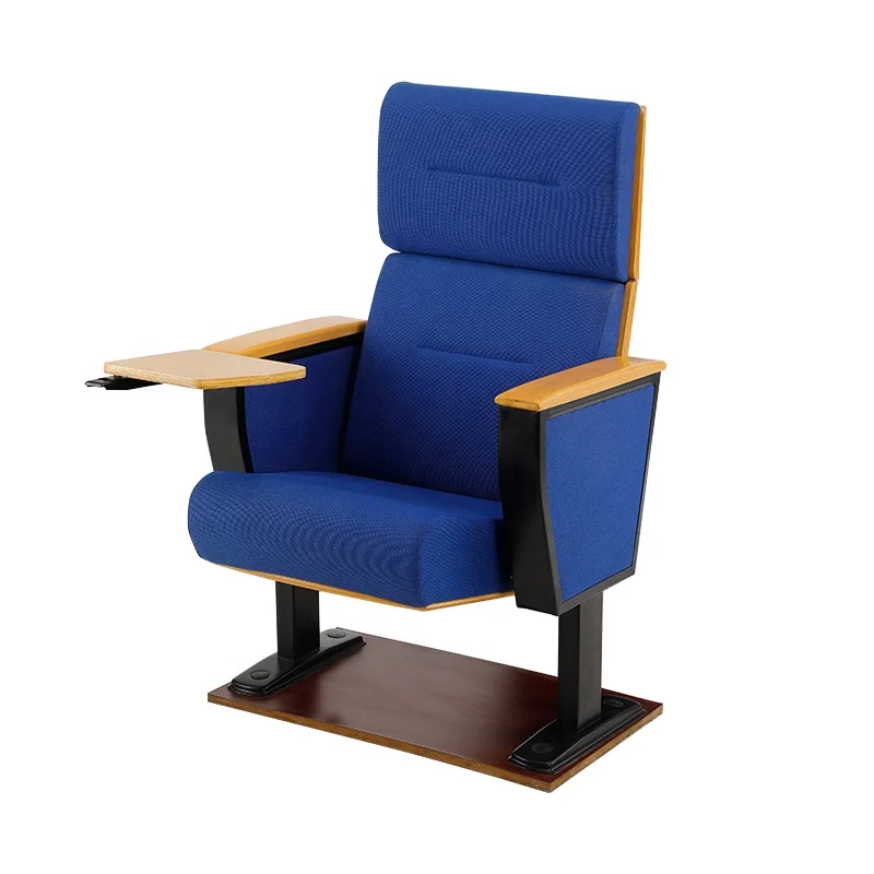 High Back Modern Armrest Auditorium Chair Theater Seating With Writing Pad Foldable Conference Room Hall Chair