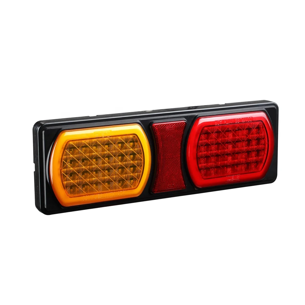 E-MARK ADR Approval UV PC Turn Indicator Stop Tail Rectangle LED Tail Lights 24V Truck