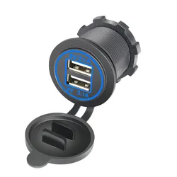 High Speed Car Charger Dual USB Vehicle DC12V 24V Waterproof 2 Port Power Socket Plug 5V For iPhone 12 11 Samsung Xiaomi Adapter