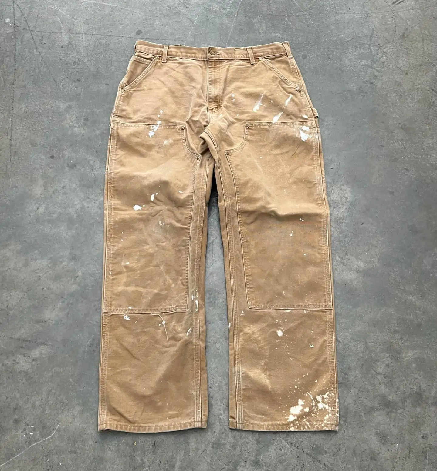 Mens Solid Double Knee Pants Work Denim Jeans Painter Custom Wide Leg Jeans Cargo Pants Mens Jeans Carpenter Pants Men