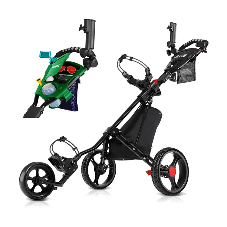 Convenient Labor-Saving To Travel 3 Wheels Multi-Function Golfcart With Storage Mesh Bag