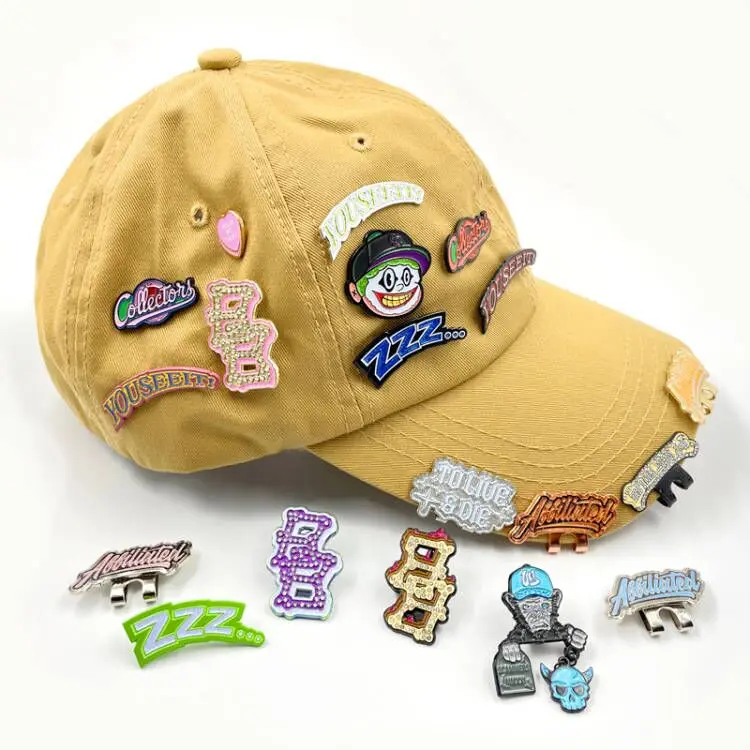 Wholesale Custom Ballpoint Marker Golf Hat Pin Design Your Own Logo For Hat Branded Enamel Magnet Custom Hat Clip