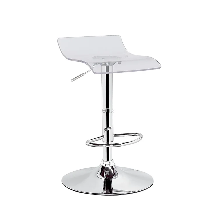 Good Quality Clear Transparent Acrylic Used Swivel Bar Stool with Low Backrest