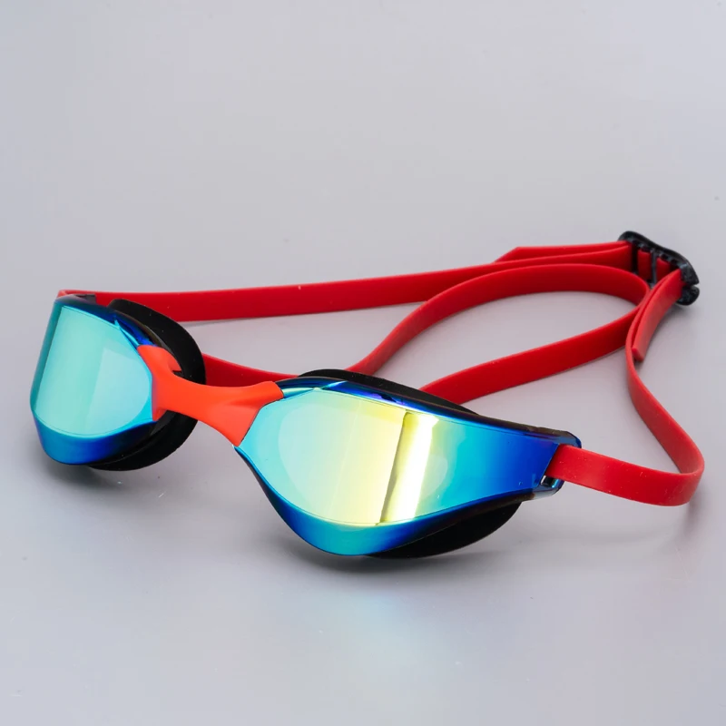 Anti-Fog No Leak Max Comfort Dual Strap Mirrored Lens swimming goggles for Men and Women Unisex Adult Racing Swim Goggles
