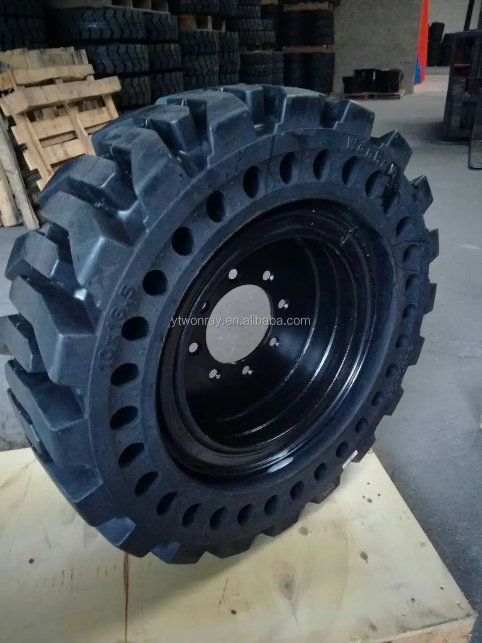 Deere skid steer loader wheel 10x16.5 12x16.5 solid skid steer tire with bigger side holes