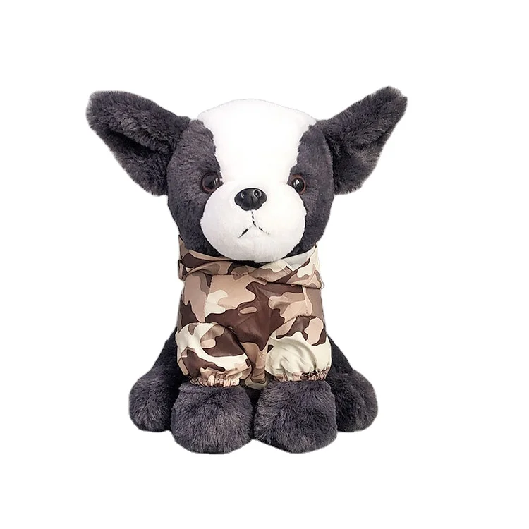 Newest Design Plush Toys Bulldog Toy Jacket Made in China Custom Sitting Gift PP Cotton Plush Toys