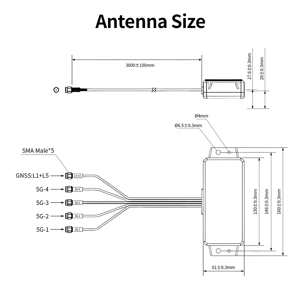 Водонепроницаемая 5 в 1 Многодиапазонная GSM-антенна 4G 2 4 ГГц