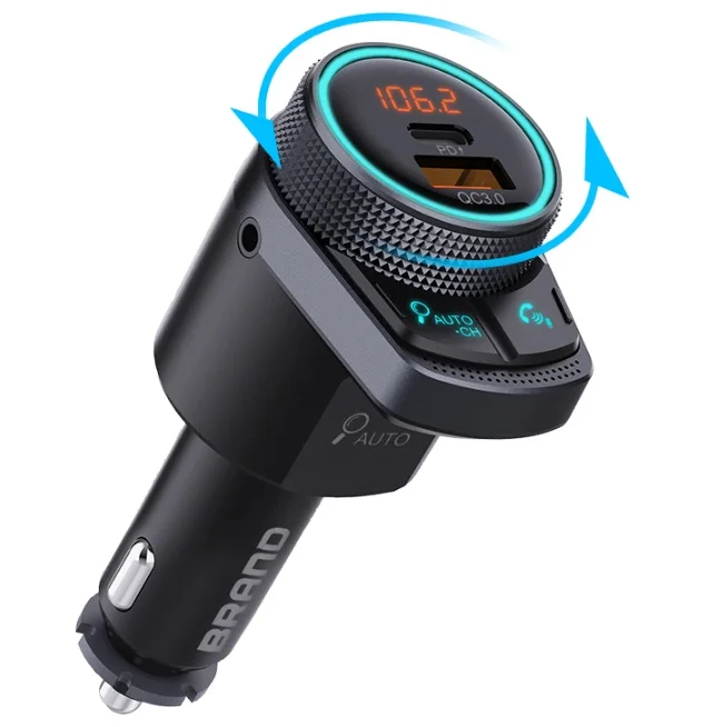 New products trending new design blue tooth car mp3 player fm transmitter PD20W+QC3.0 quick charge car charger