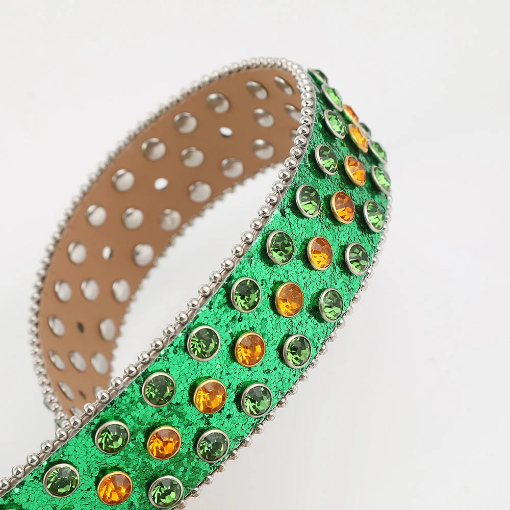 Wholesale Western Crystal Belt Punk Riveted Rhinestone Belt Gothic Skeleton Rhinestone Skull Belt Men Punk Fashion