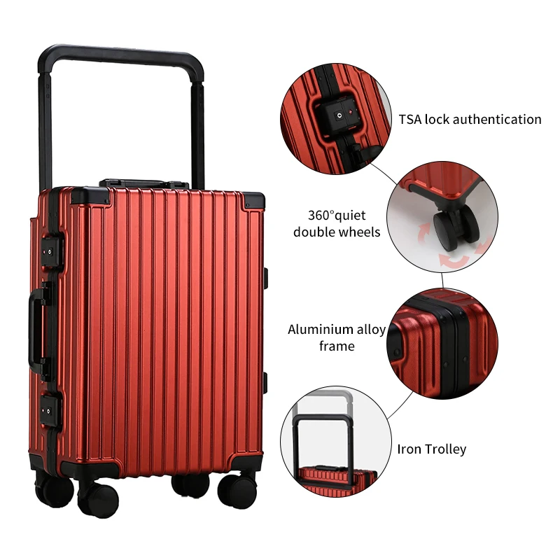Modern Spinner Chair Name Pendant Portable Suitcase Organizer Aluminum Frame Luggage
