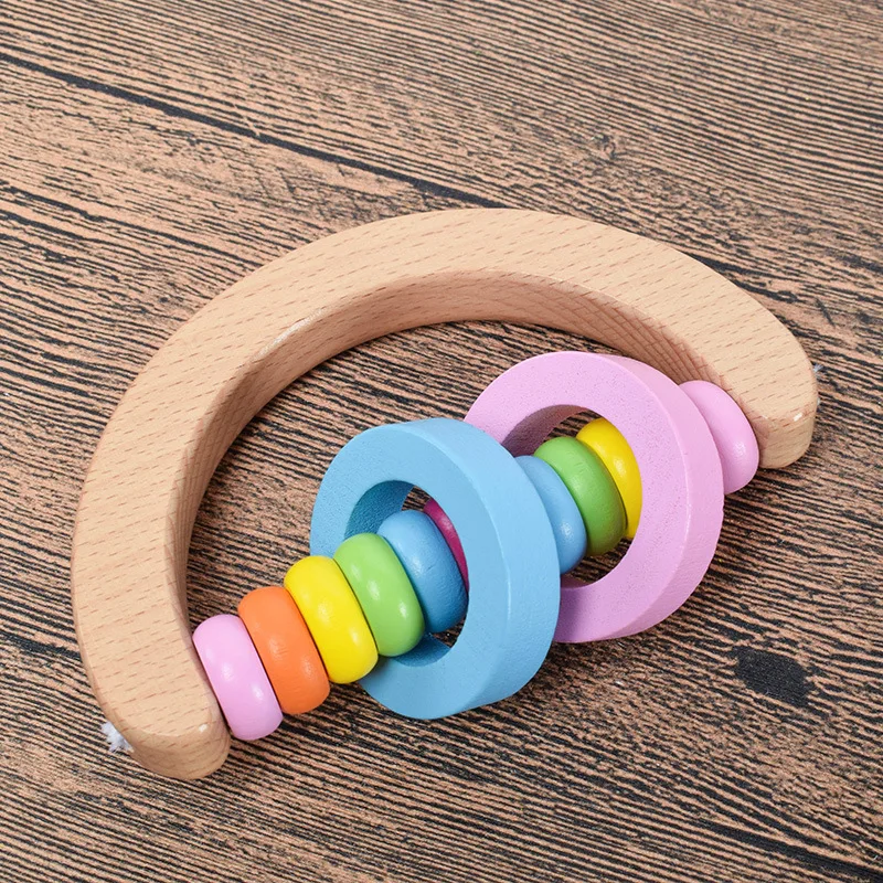 Montessori Wooden Rattles for Baby Sand Hammer Baby Rattle Educational Musical Wooden Toys Development Baby Toys 0-12 Months