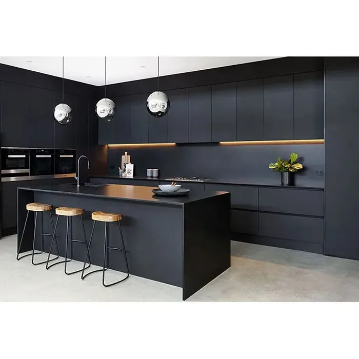 Australia standard furniture modern kitchen cabinets black kitchen cabinets
