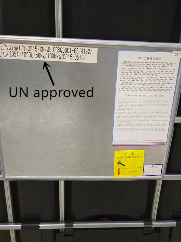 1000l ibc black liquid container