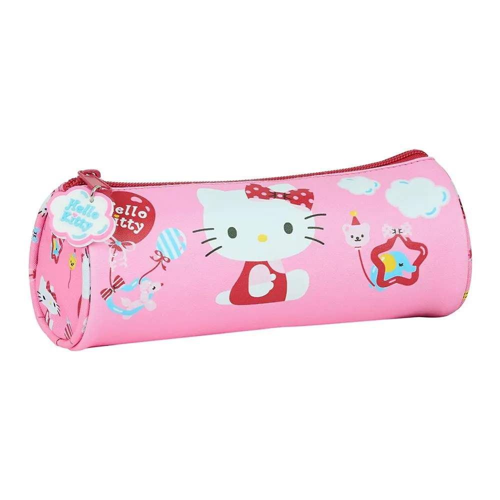 Hello Kitty Tube Pencil Box Case Custom Print, Pencil Bag with Zipper and Compartment, Kawaii Stationery Organizer for Birthday