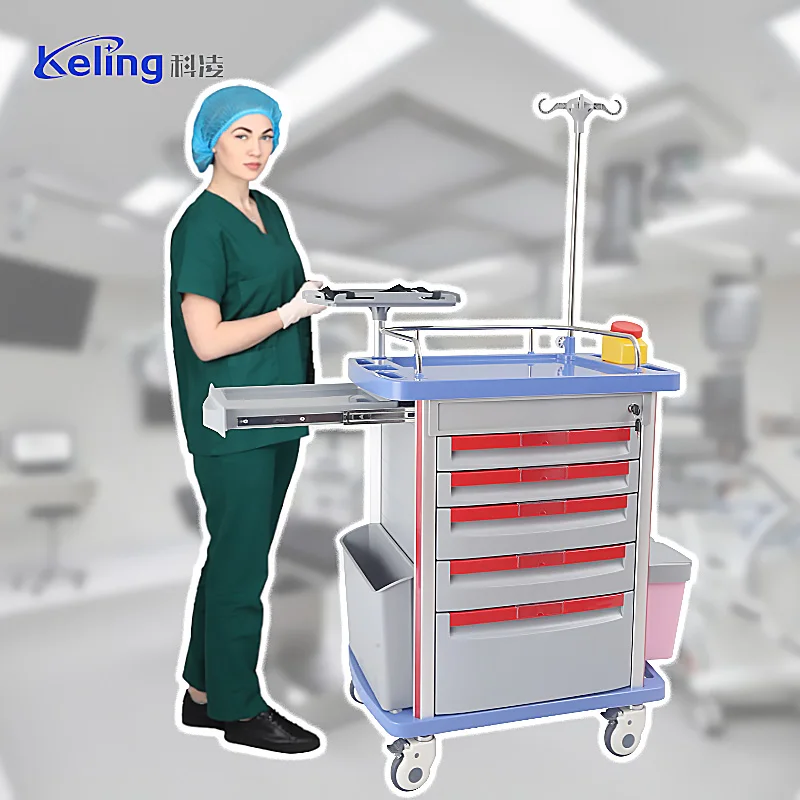 Ambulance Rescue Stretcher Bed with Wheels Hospital Trolley for Patient Transfer Medical Emergency Center