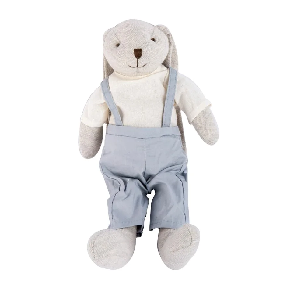 flax cloth skirt plush bunny rabbit toy Long ear Rabbit baby girl doll cuddly toy