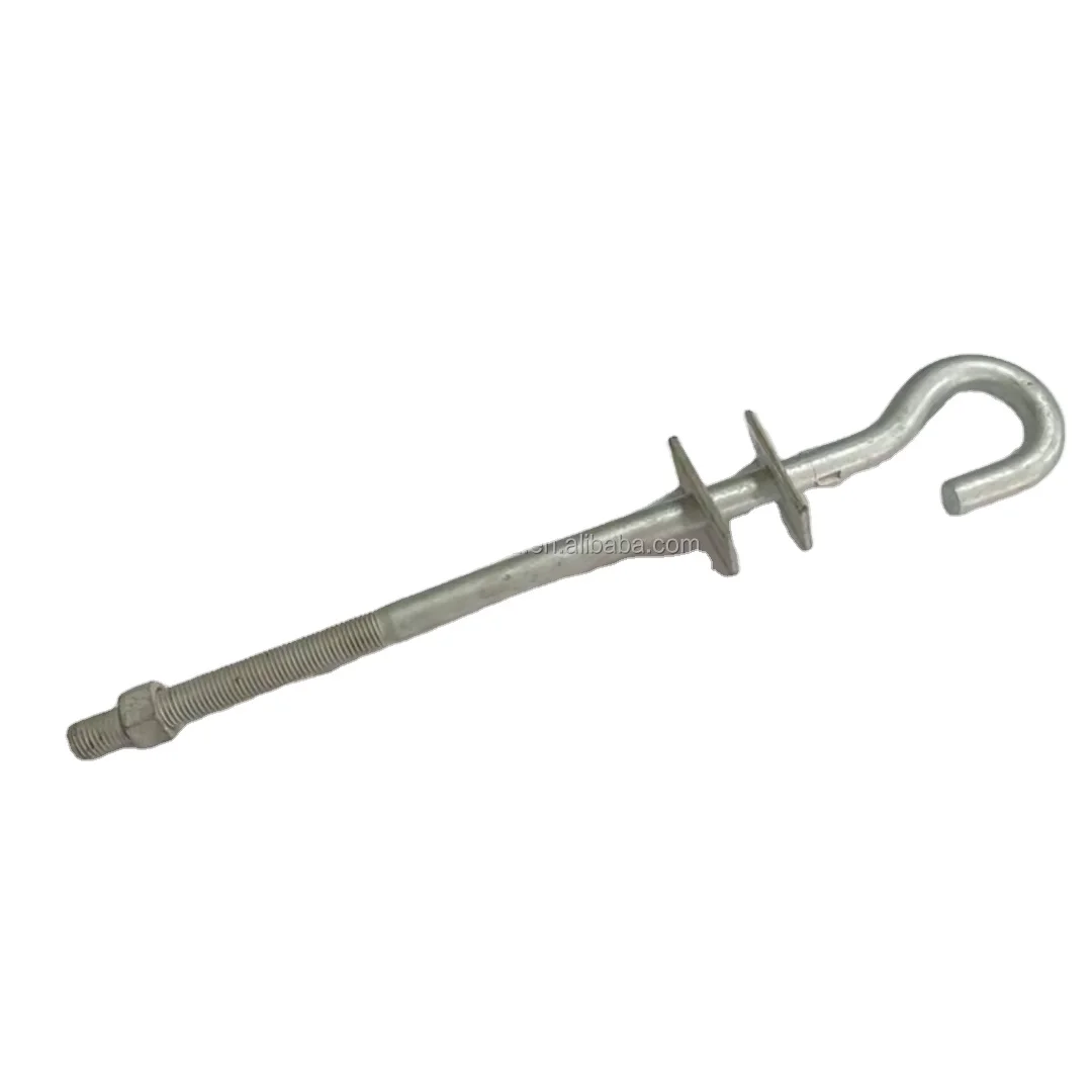 Factory Price Hot Dip Galvanized Anchor Bolt with Nut Hook Bolt Pigtail Bolt