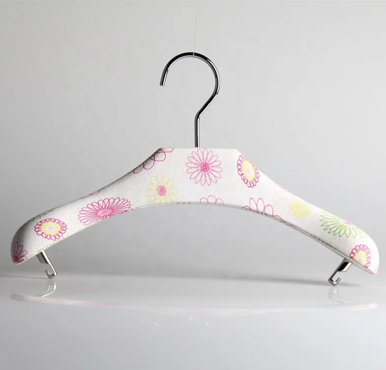 High end wooden hanger wrapped with fabric hanger manufacturer